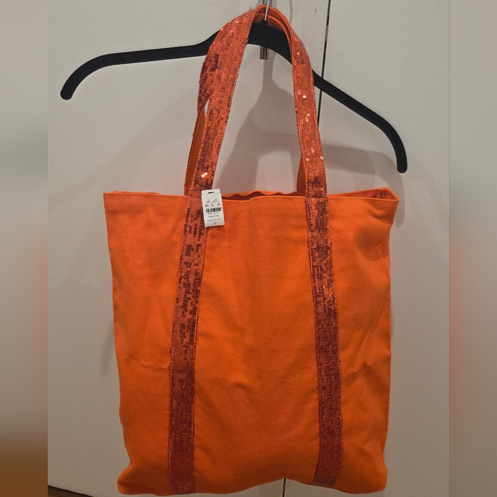 NWT EXPRESS Orange Tote Bag w/sequins